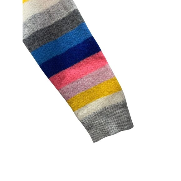 J. Crew Striped Lambs Wool & Nylon Sweater S Multicolor Rainbow - Picture 6 of 10